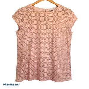 Loft Petites Rose Gold Lace Top SP